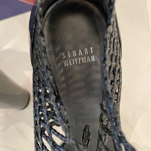 DESIGNER Stuart Weitzman Black String Apart Flax Twine Shoes Size 10M BOX INCL. - Picture 7 of 7